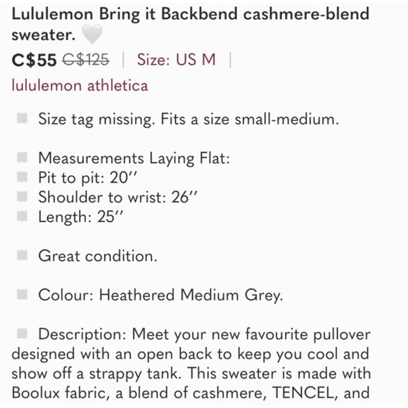 Bring it backbend lululemon sweater - Picture 4 of 4